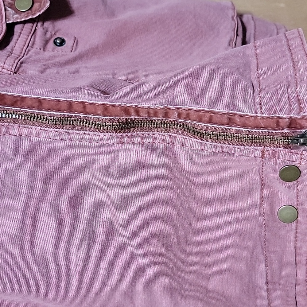 New Anthropologie Letty Relaxed Moto Parka Utility Jacket Mauve Velvet Ribbon - Picture 7 of 13